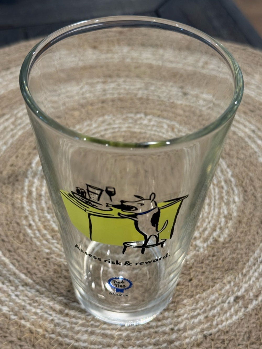 Vtg Bad Dog Brand Wisdom Glass Drinking Glasses Set of 3 Funny Theme Drinkware - Picture 9 of 16